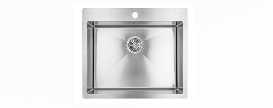 LAVEO nerūsējošā tērauda virtuves izlietne MARMARA 510x590x200mm ar sifonu